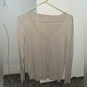 J.Crew size medium beige v neck fitted sweater